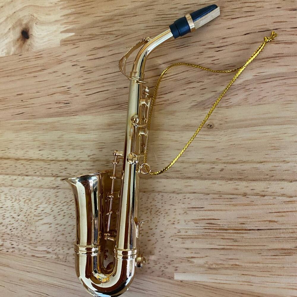 Gold Saxophone Holiday Ornament - Picture 6 of 8